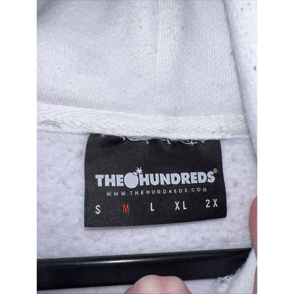 The Hundreds Sweatshirt Mens Size M White Hoodie Lightning Pullover Long Sleeve - Picture 5 of 10